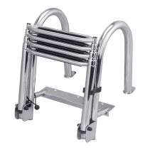 Stainless Folding Rear Entry Pontoon Boat Ladder With Extra Wide Step
