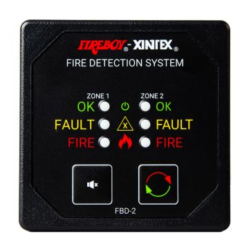 Fireboy-Xintex Two Zone Detection &amp; Alarm Panel - 2-5/8&quot; Display - 12/24V DC