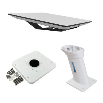 KVH Starlink Flat Panel Kit w/10&quot; Seaview Pedestal Mount &amp; ADASTLKA Starlink Top Plate