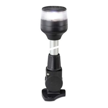 Hella Marine 2nm All Round White Fold Down Pole Navigation Lamp - 8&quot; - Black Base