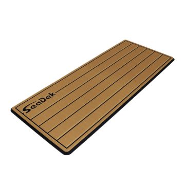 SeaDek 16&rdquo; x 39&quot; 20mm Dual Density Large Teak Helm Pad w/SeaDek Logo - Brushed Texture - Mocha/Black (406.4mm x 990.6mm x 20mm)