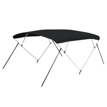 Carver 3 Bow 5487U Bimini Top with Boot - Black Acrylic