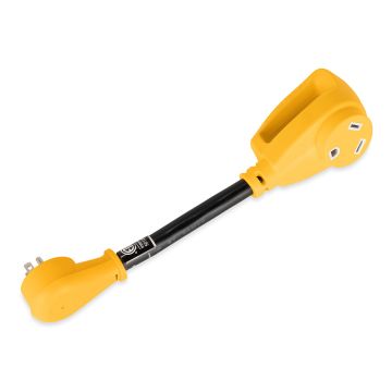 Camco Power Grip Dogbone 15 Amp Male / 30 Amp Female Adapter - 12&quot;