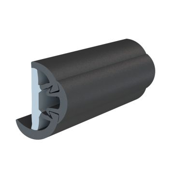 TACO SuproFlex Rub Rail Kit w/Flex Vinyl Overlay Insert - 1-5/8&quot;H x 7/8&quot;W x 60'L - Black w/Black Insert
