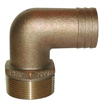 GROCO 4&quot; NPT Bronze 90 Degree Pipe to Hose Fitting