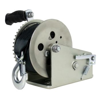 Powerwinch Utility Series Winch 1,800lb, 2 Speed, 6&quot; Crank Arm - Zinc