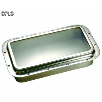 Man Ship Stainless Steel Rectangular 5" x 12" Raised Fixed Portlights With Straight Spigot