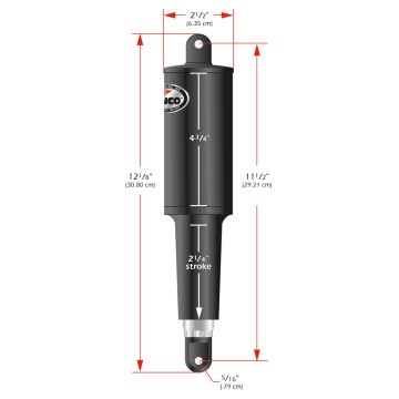 Lenco 101 Standard Actuator - 24V - 2-1/4&quot; Stroke