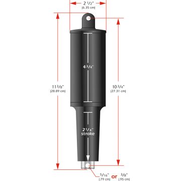 Lenco 101XD Extreme Duty Actuator - 12V - 2 1/4&quot; Stroke - 3/8&quot; Hardware