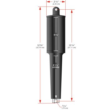 Lenco 102XD Extreme Duty Actuator - 24V - 4-1/4&quot; Stroke - 5/16&quot; Hardware