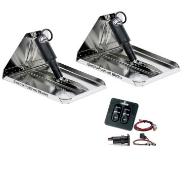 Lenco 16&quot; x 12&quot; Heavy Duty Performance Trim Tab Kit w/Standard Tactile Switch Kit 12V