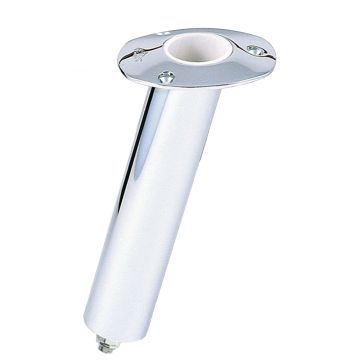 Lee's 15&#176; Stainless Steel Swivel Base Flush Mount Rod Holder - Medium - 2&quot; OD X 6.5&quot; Tube f/ Small Bent Butts