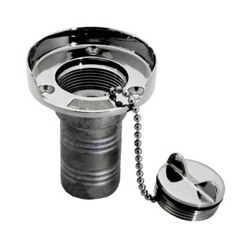 Whitecap Gas Hose Deck Fill w/Splash Guard - 1-1/2&quot; Chain
