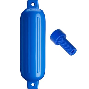 Polyform G-3 Twin Eye Fender 5.5&quot; x 19&quot; - Blue w/Adapter