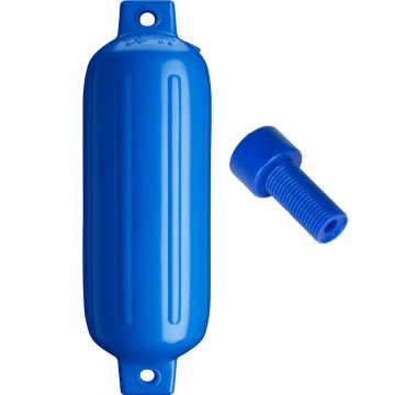 Polyform G-4 Twin Eye Fender 6.5&quot; x 22&quot; - Blue w/Adapter