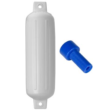 Polyform G-4 Twin Eye Fender 6.5&quot; x 22&quot; White w/Adapter