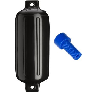 Polyform G-5 Twin Eye Fender 8.8&quot; x 26.8&quot; - Black w/Adapter