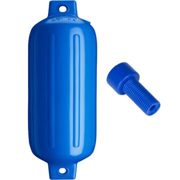 Polyform G-6 Twin Eye Fender 11&quot; x 30&quot; - Blue w/Adapter