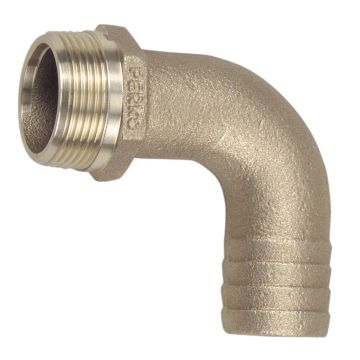 Perko 1-1/4&quot; Pipe to Hose Adapter 90 Degree Bronze MADE IN THE USA
