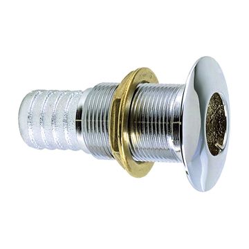 Perko 1-1/8&quot; Thru-Hull Fitting f/ Hose Chrome Plated Bronze Made in the USA