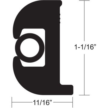 TACO Flex Vinyl Rub Rail Kit - Black w/Black Insert - 50' - 1-1/16&quot;