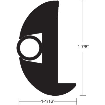 TACO Flex Vinyl Rub Rail Kit - Black w/Black Insert - 70' - 1-7/8&quot; x 1-1/16&quot;