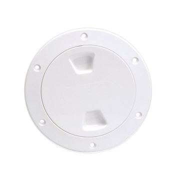 Beckson 4&quot; Smooth Center Screw-Out Deck Plate - White