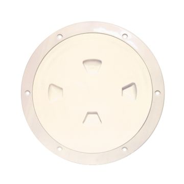 Beckson 8&quot; Smooth Center Screw-Out Deck Plate - Beige
