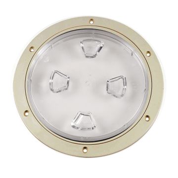 Beckson 8&quot; Clear Center Screw-Out Deck Plate - Beige