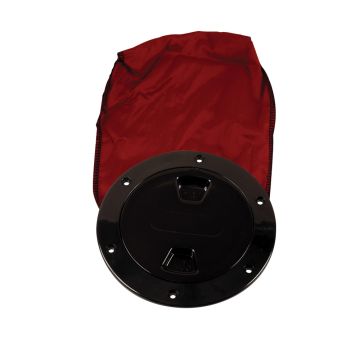 Beckson 4&quot; Stow-Away Deck Plate - Black w/12&quot; Bag