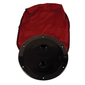 Beckson 6&quot; Stow-Away Deck Plate - Black w/12&quot; Bag