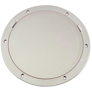 Beckson 8&quot; Smooth Center Pry-Out Deck Plate - White