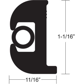 TACO Flex Vinyl Rub Rail Kit - Black w/Black Insert - 70' - 1-1/16&quot; x 11/16&quot;