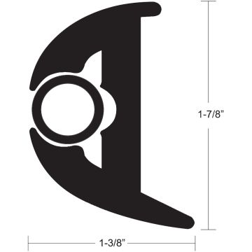 TACO Flex Vinyl Rub Rail Kit - Black w/Black Insert - 50' - 1-7/8&quot; X 1-3/8&quot;