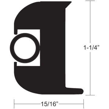 TACO Flex Vinyl Rub Rail Kit - Black w/Black Insert - 70' - 1-1/4&quot; x 15/16&quot;