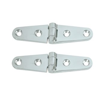 Whitecap Strap Hinge - CP/Brass - 4&quot; x 1&quot; - Pair