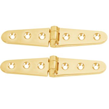 Whitecap Strap Hinge - Polished Brass - 6&quot; x 1-1/8&quot; - Pair