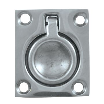 Whitecap Flush Pull Ring - CP/Brass - 1-1/2&quot; x 1-3/4&quot;