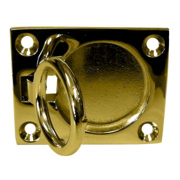 Whitecap Flush Pull Ring - Polished Brass - 2&quot; x 2-1/2&quot;
