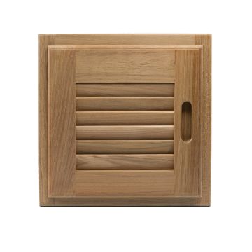 Whitecap Teak Louvered Door & Frame - Right Hand - 12&quot; x 12&quot;