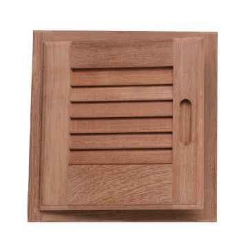 Whitecap Teak Louvered Door & Frame - Left Hand - 12&quot; x 12&quot;