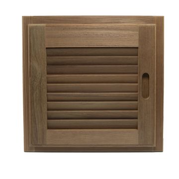 Whitecap Teak Louvered Door & Frame - Right Hand - 15&quot; x 15&quot;