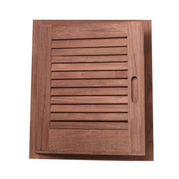 Whitecap Teak Louvered Door & Frame - Left Hand - 15&quot; x 15&quot;