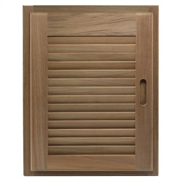 Whitecap Teak Louvered Door & Frame - Right Hand - 15&quot; x 20&quot;