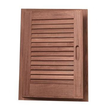 Whitecap Teak Louvered Door & Frame - Left Hand - 15&quot; x 20&quot;