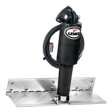 Lenco 4&quot; x 12&quot; Limited Space Trim Tab Kit w/o Switch Kit 12V - Electro-Polished - Short Actuator