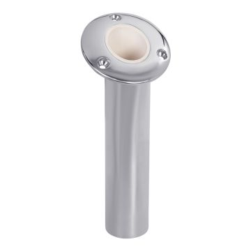 Stainless Steel Round Rod Holder, 0 Deg. Flange w/ White Liner