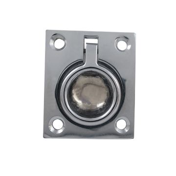 Flush Ring Pull, Chrome-Plated Brass 