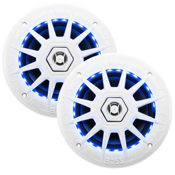 Boss Audio 6.5&quot; MRGB65 Speakers w/RGB Lighting - White - 200W