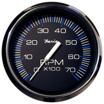 Faria Chesapeake Black 4&quot; Tachometer - 7000 RPM (Gas) (All Outboards)